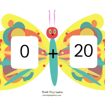 print play learn butterfly number bonds to 20