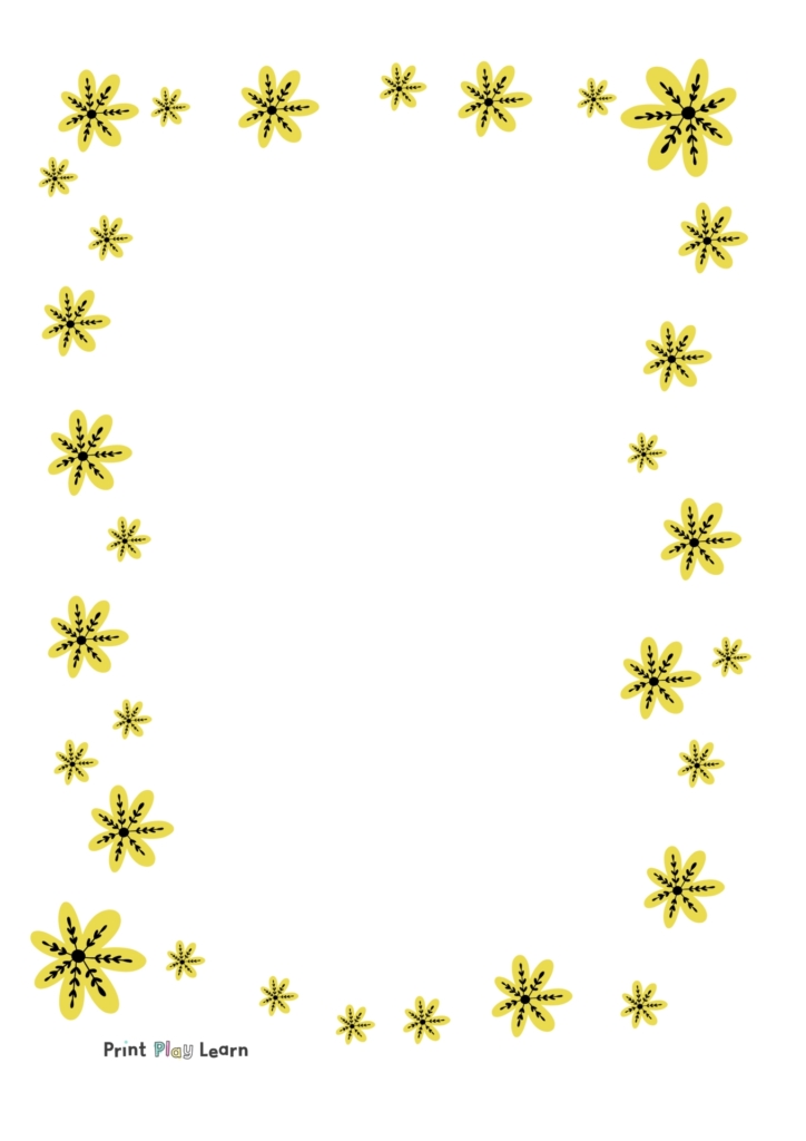 print play learn flower writing template