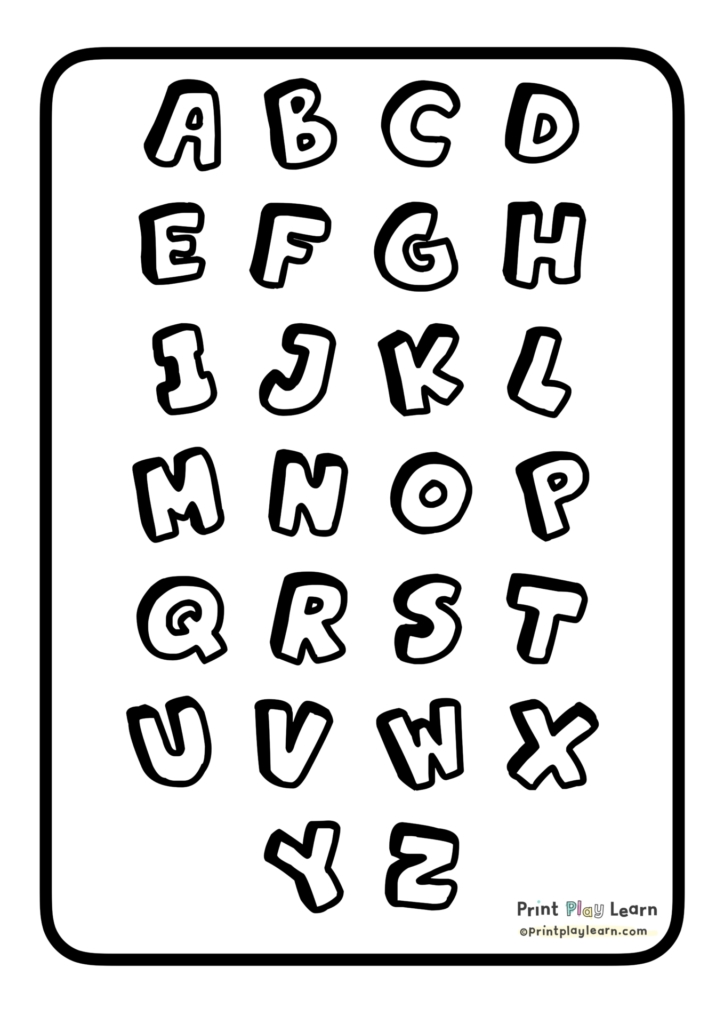 alphabet colouring a to z print play learn