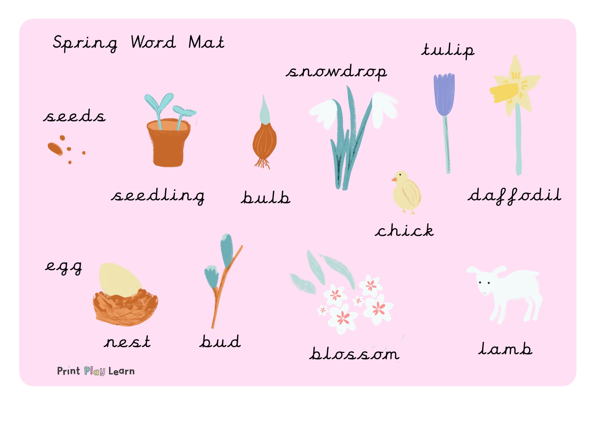 signs of spring word mat printable teaching resources print play learn