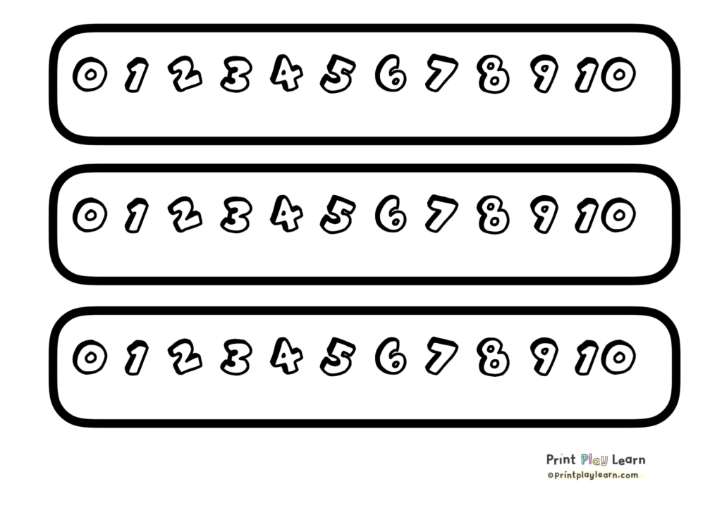 printplaylearn colour your own number line 0-10