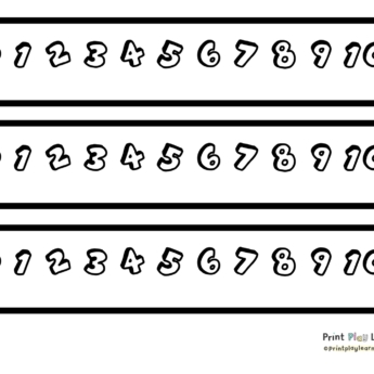 printplaylearn colour your own number line 0-10