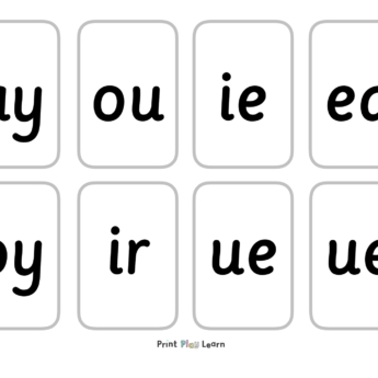 grid of flashcards with phase 5 phonics for children to make flashcards printplaylearn