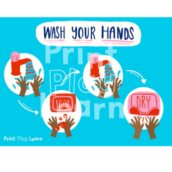 print play learn wash your hands