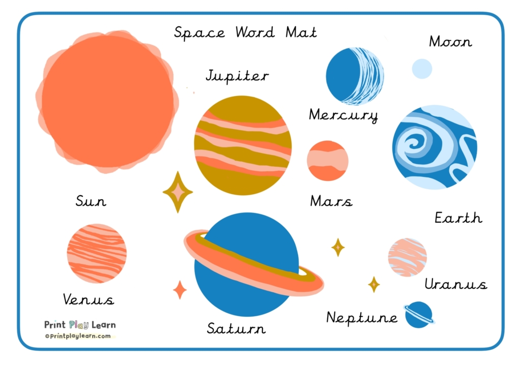 printplaylearn word mat space