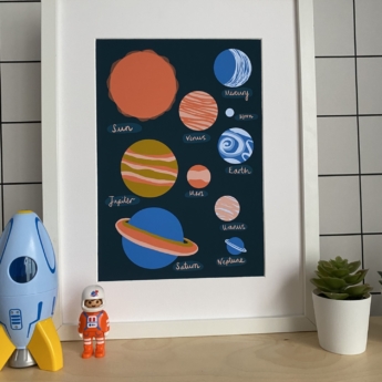 space planet art print for kids print play learn