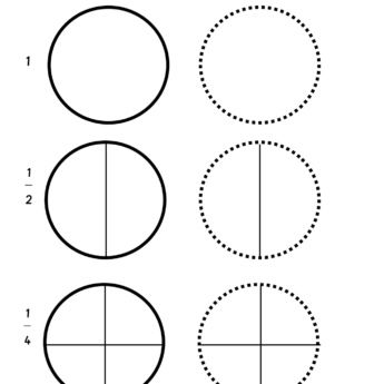 children circle fractions to colour and cut