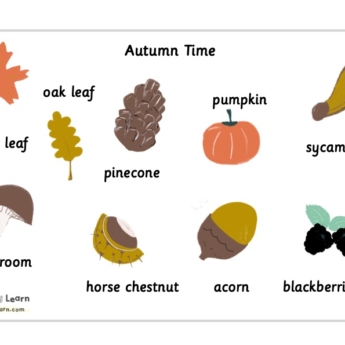 Autumn images and words Print Play Learn