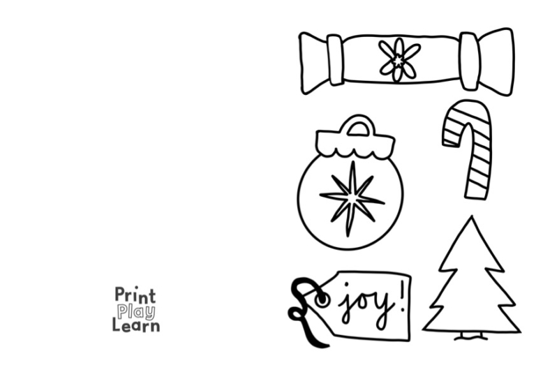 Kids Colouring Christmas Card - Printable Teaching Resources - Print ...
