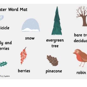 montessori font winter word mat for kids