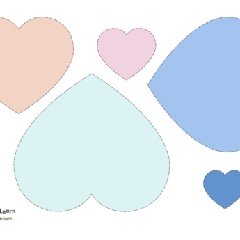 pastel coloured hearts different sizes print play learn