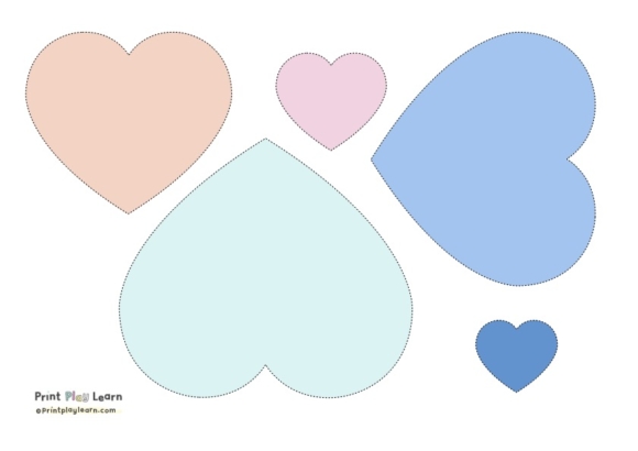 Hearts different sizes cutting activity - Printable Teaching Resources ...