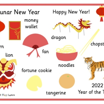 luna new year 2022 year of the tiger illustrations in red