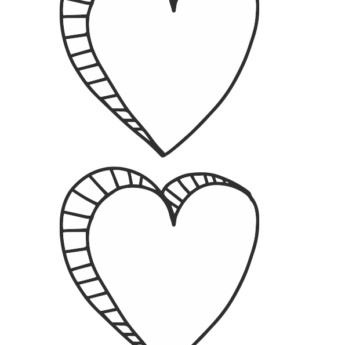 two hearts drawn print play learn