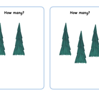 1-6 subitising winter counting for kids 2 and 3 winter trees