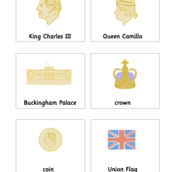 Coronation King Charles Flashcards (Montessori)