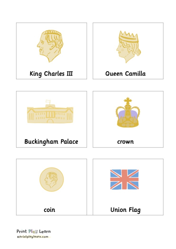 Coronation King Charles Flashcards (Montessori)