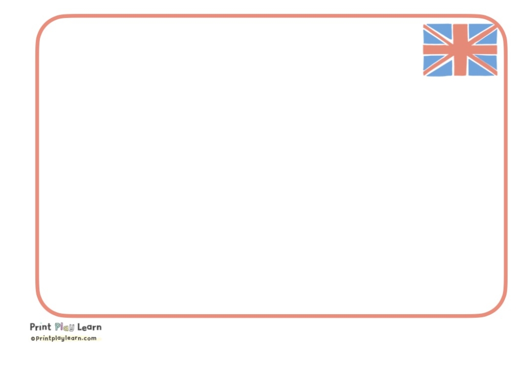 red border union flag print play learn paper