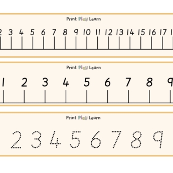 number lines 3 options tracing numbers to 10 0-20 and 0-10 pale orange background