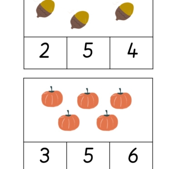 acorns pumpkins print play learn
