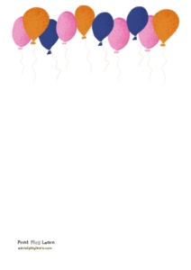 Balloon Writing Paper - Printable Teaching Resources - Print Play Learn