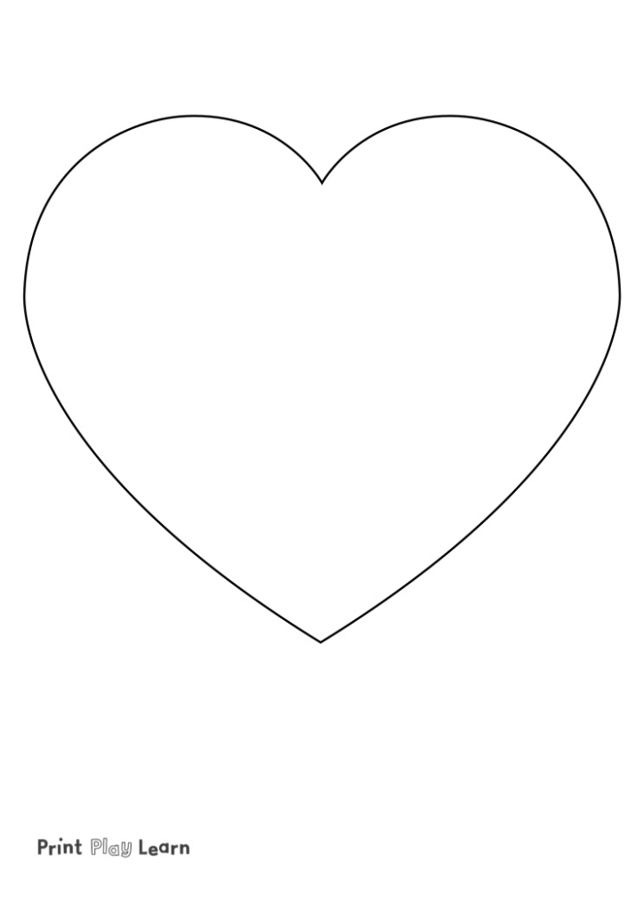 single line black heart on A4 print play learn