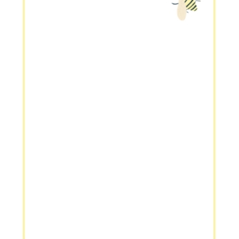 yellow border with honey bees print play learn