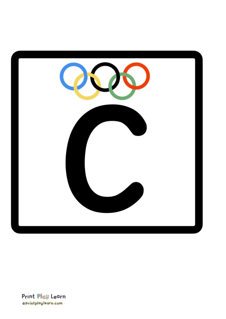 olympic rings C display lettering for children